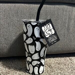 Halloween Ghost Black‎ & White 30oz Stainless Steel Tumbler NEW